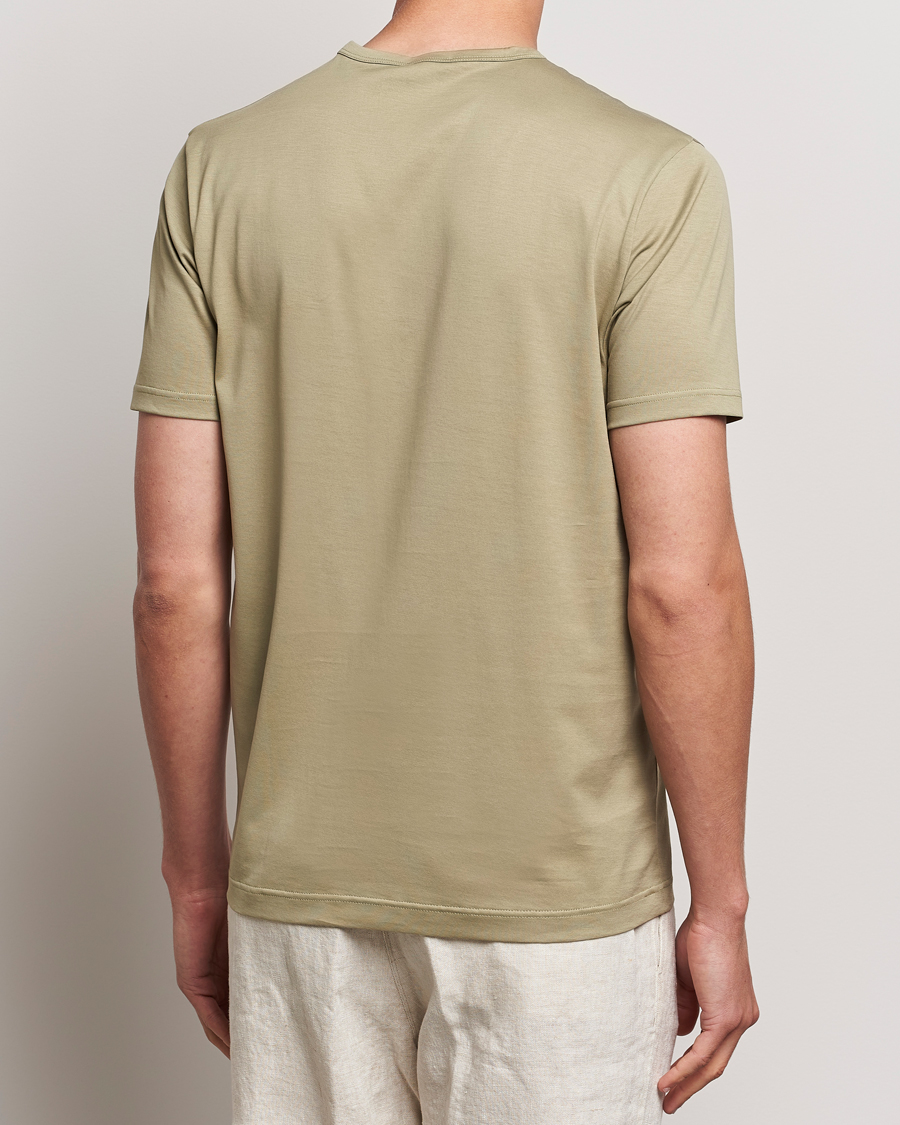 Herr | T-Shirts | Sunspel | Crew Neck Q82 Cotton T-Shirt Pale Khaki