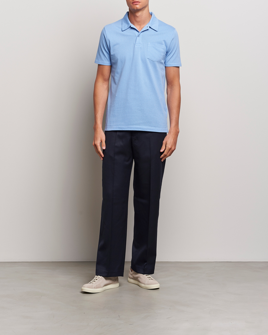 Herr | Pikéer | Sunspel | Riviera Polo Shirt Cool Blue
