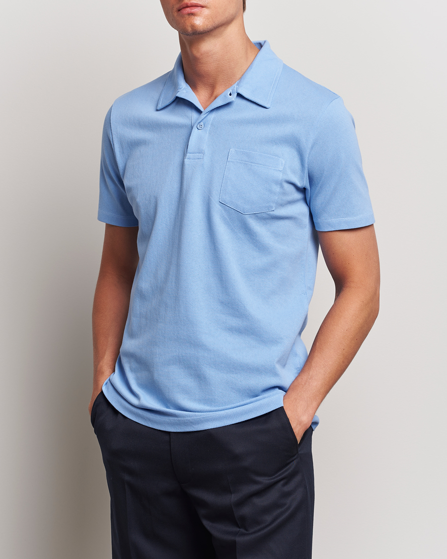 Herr | Senast inkommet | Sunspel | Riviera Polo Shirt Cool Blue