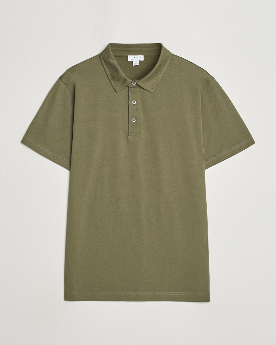 Herr | Pikéer | Sunspel | Cotton Jersey Polo Khaki