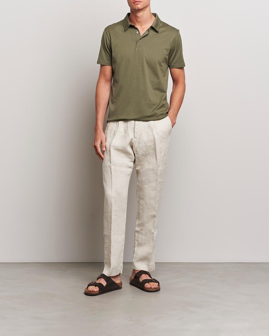 Herr | Pikéer | Sunspel | Cotton Jersey Polo Khaki