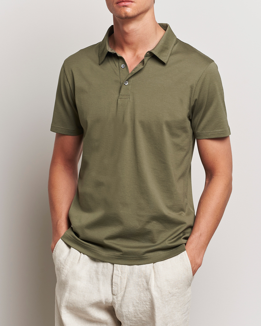 Herr | Kläder | Sunspel | Cotton Jersey Polo Khaki