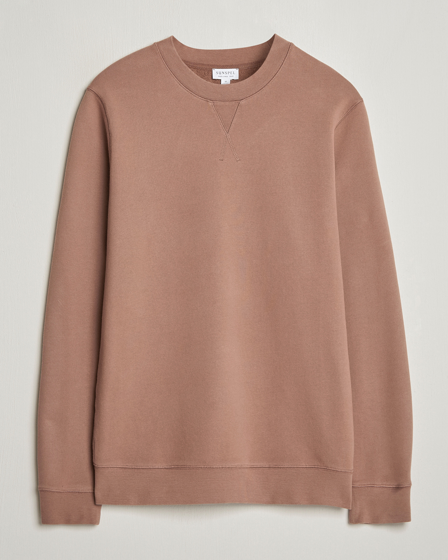 Herr | Tröjor | Sunspel | Loopback Sweatshirt Dark Sand