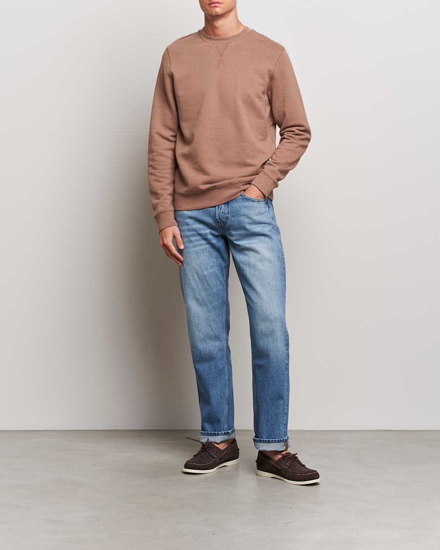 Herr | Tröjor | Sunspel | Loopback Sweatshirt Dark Sand