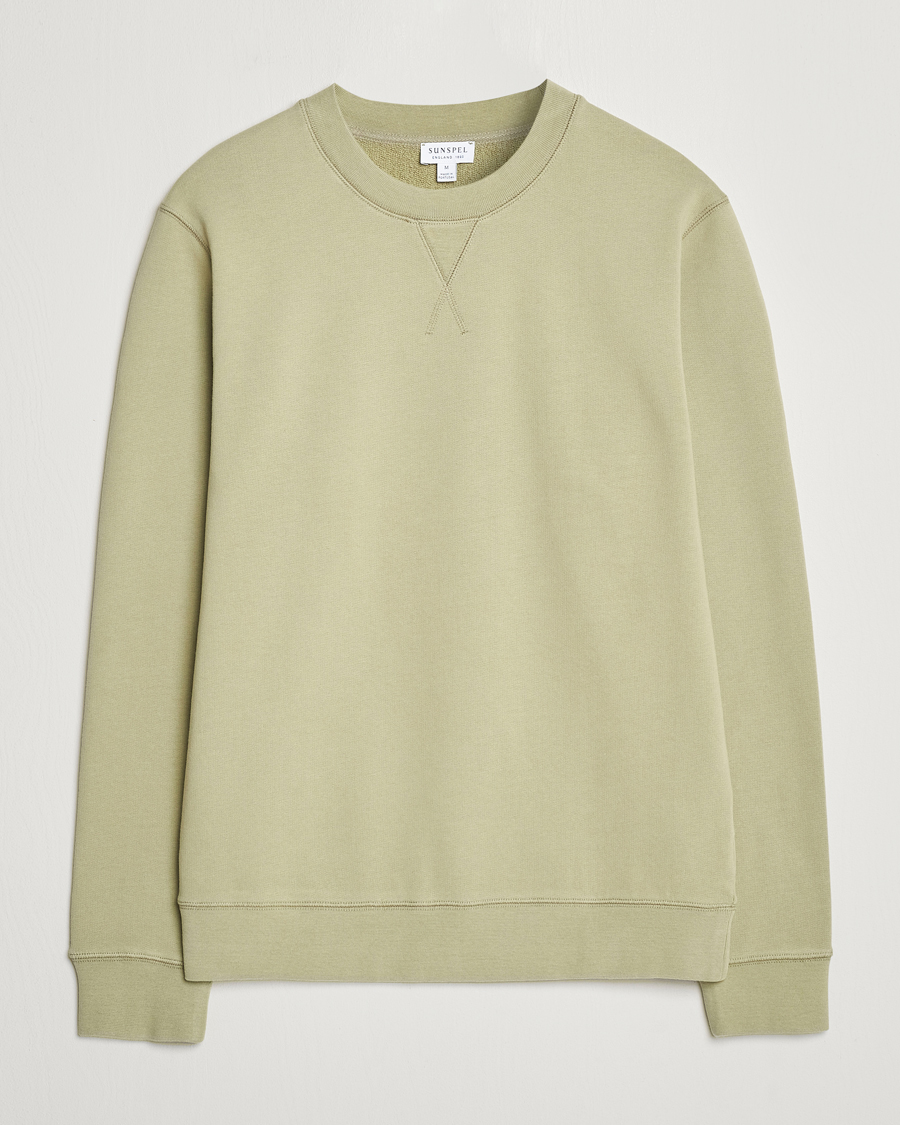 Herr | Tröjor | Sunspel | Loopback Sweatshirt Pale Khaki