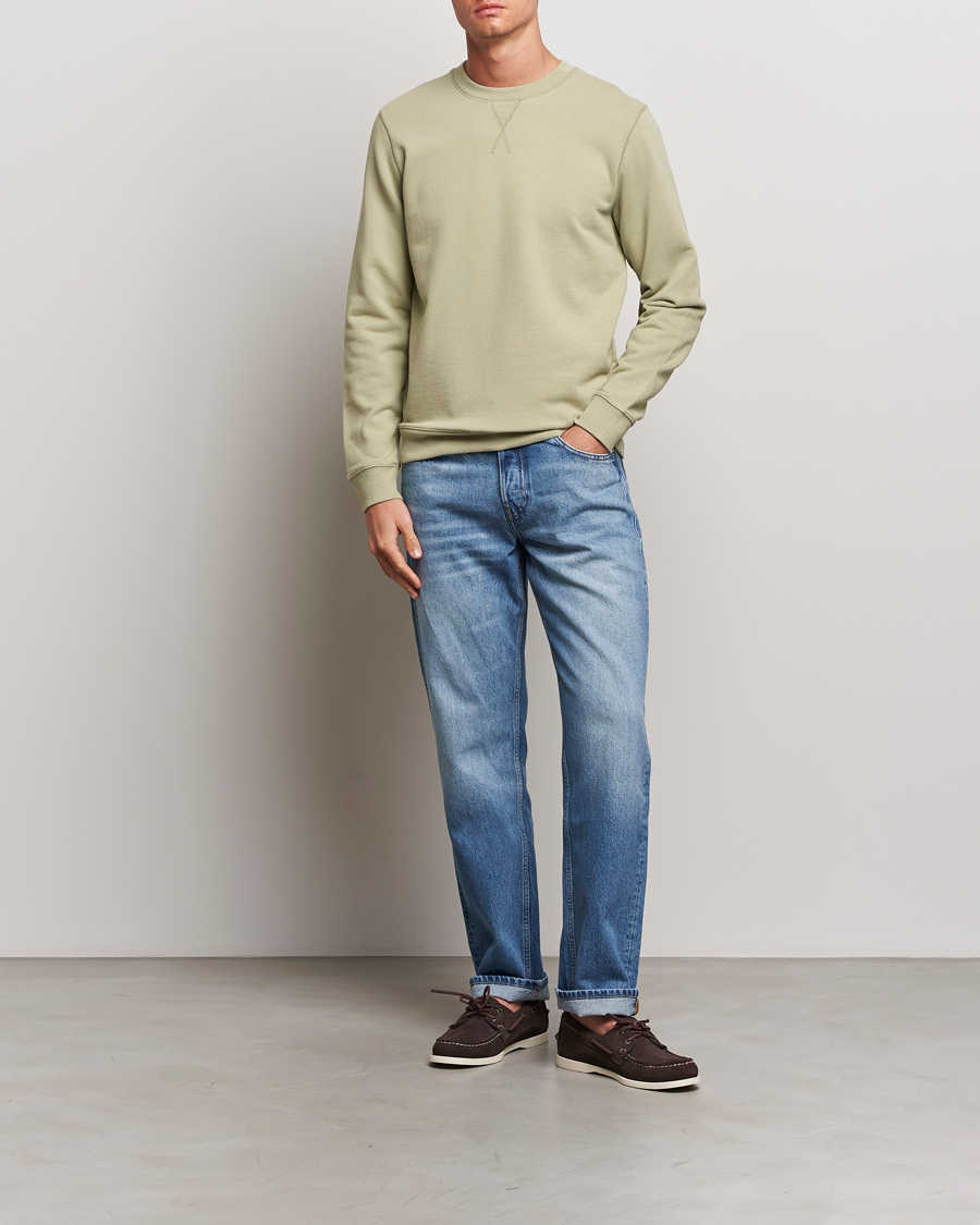 Herr | Tröjor | Sunspel | Loopback Sweatshirt Pale Khaki
