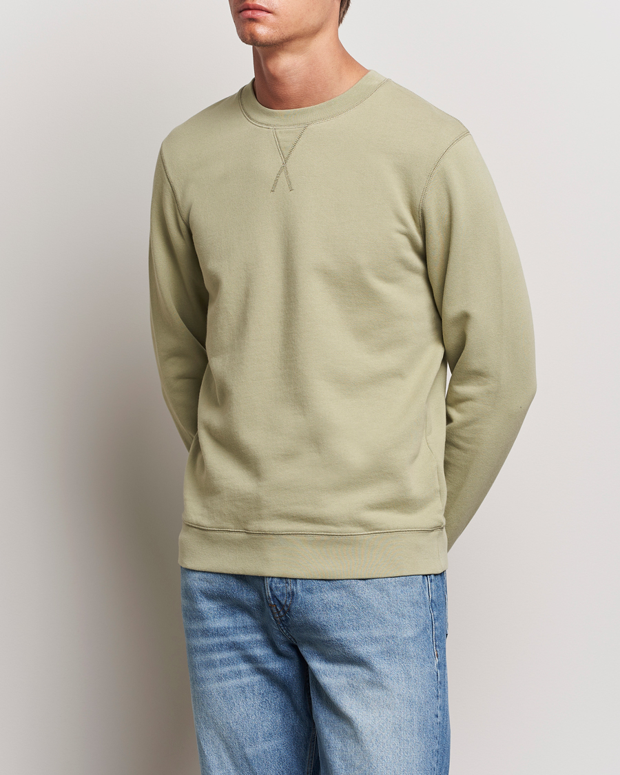 Herr | Tröjor | Sunspel | Loopback Sweatshirt Pale Khaki