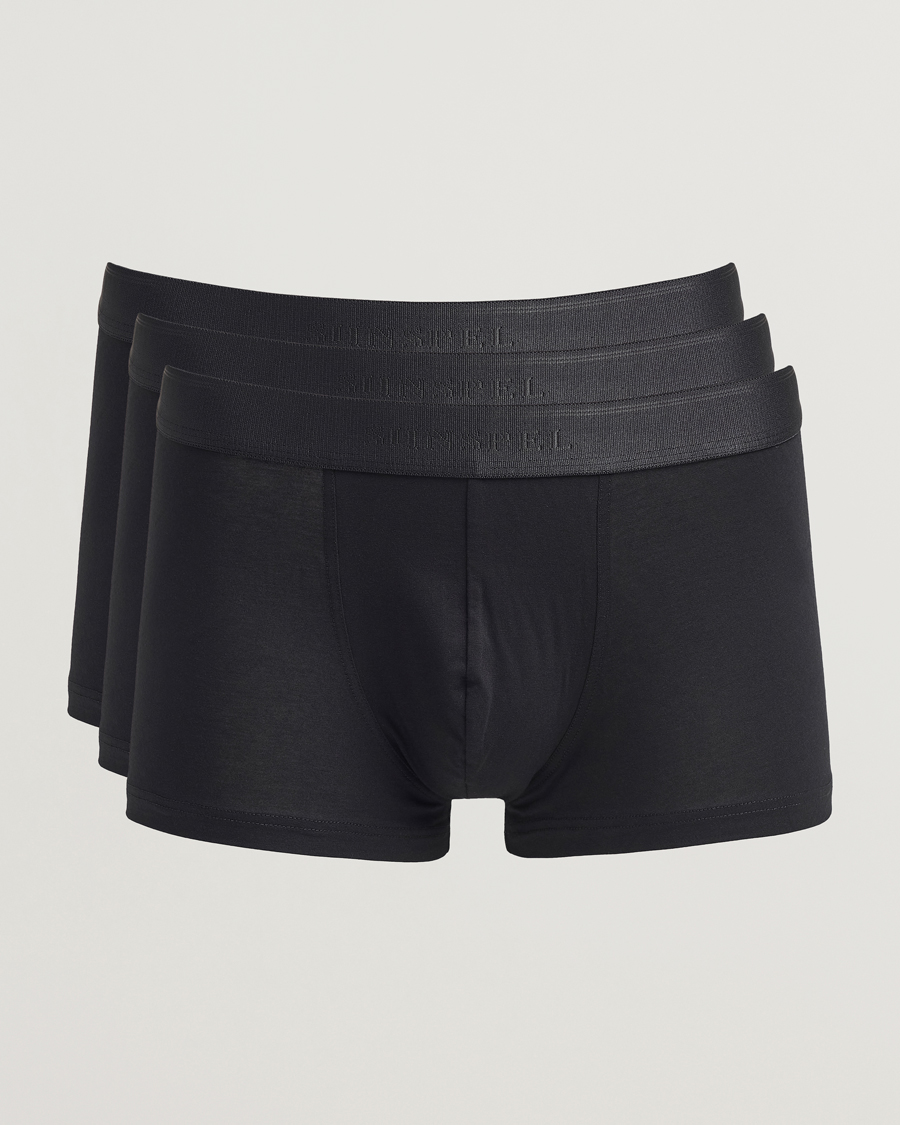 Herr | Underkläder | Sunspel | 3-Pack Cotton Stretch Trunk Black