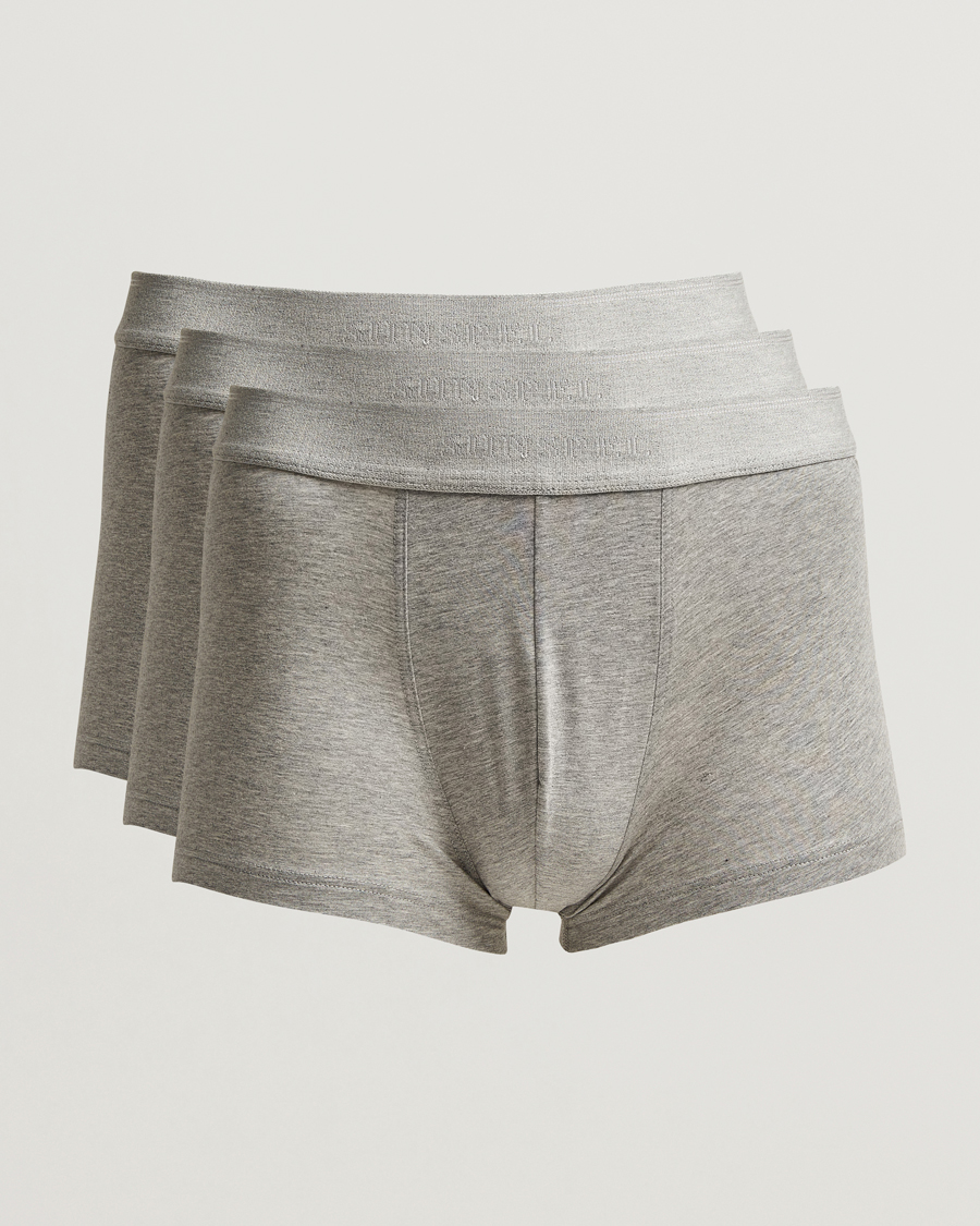 Herr | Underkläder | Sunspel | 3-Pack Cotton Stretch Trunk Grey
