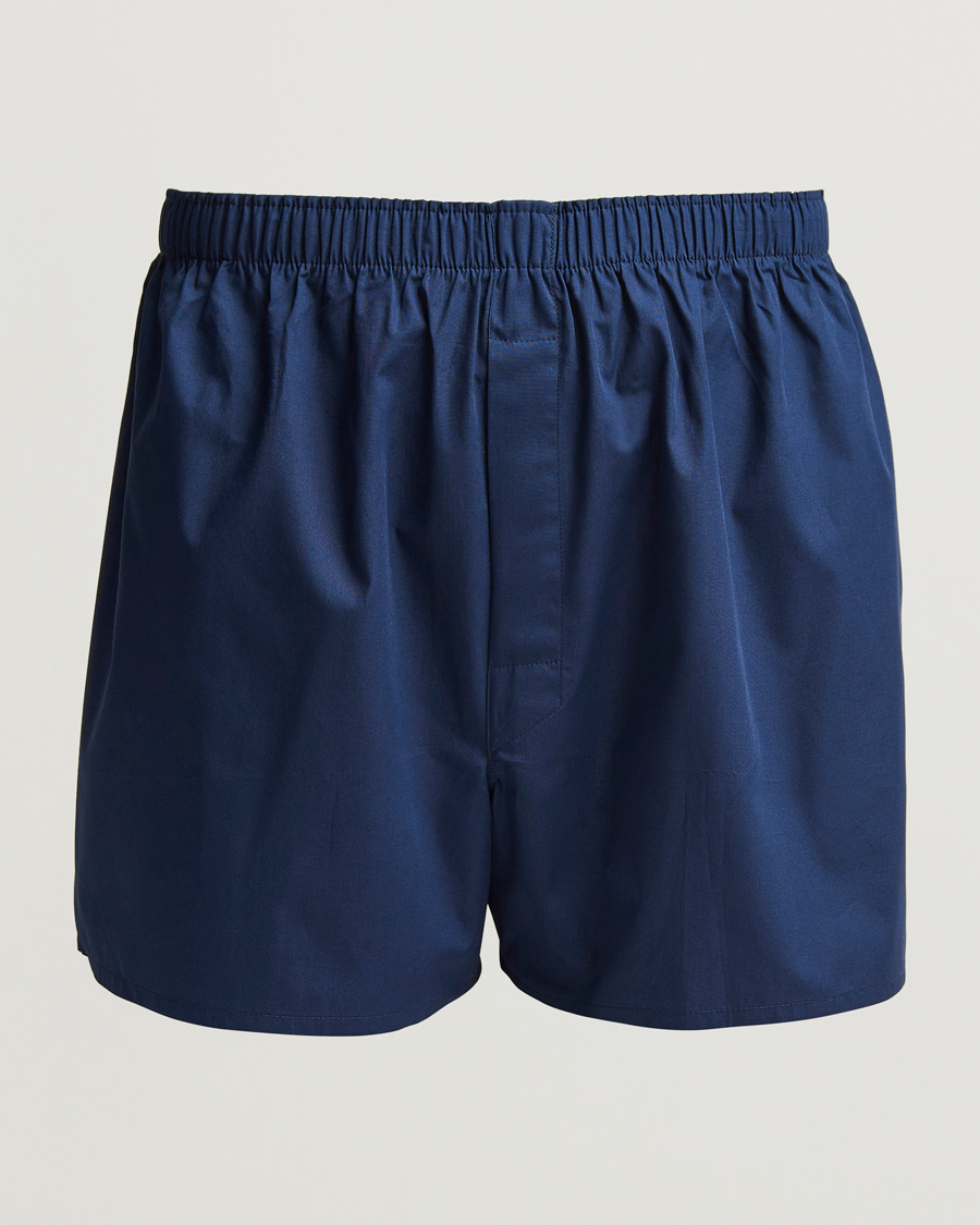 Herr | Underkläder | Sunspel | Classic Woven Cotton Boxer Shorts Navy
