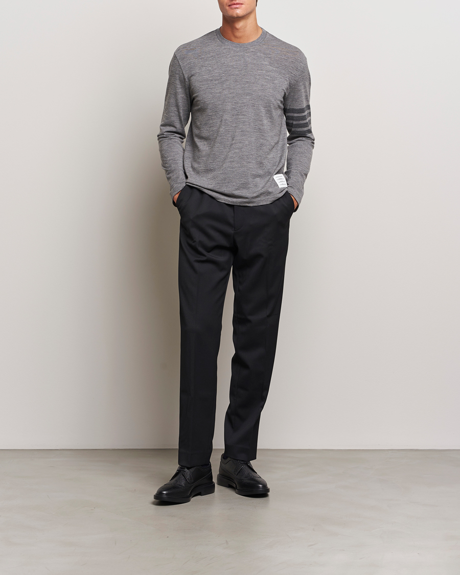 Herr | T-Shirts | Thom Browne | Long Sleeve Wool Jersey T-Shirt Medium Grey