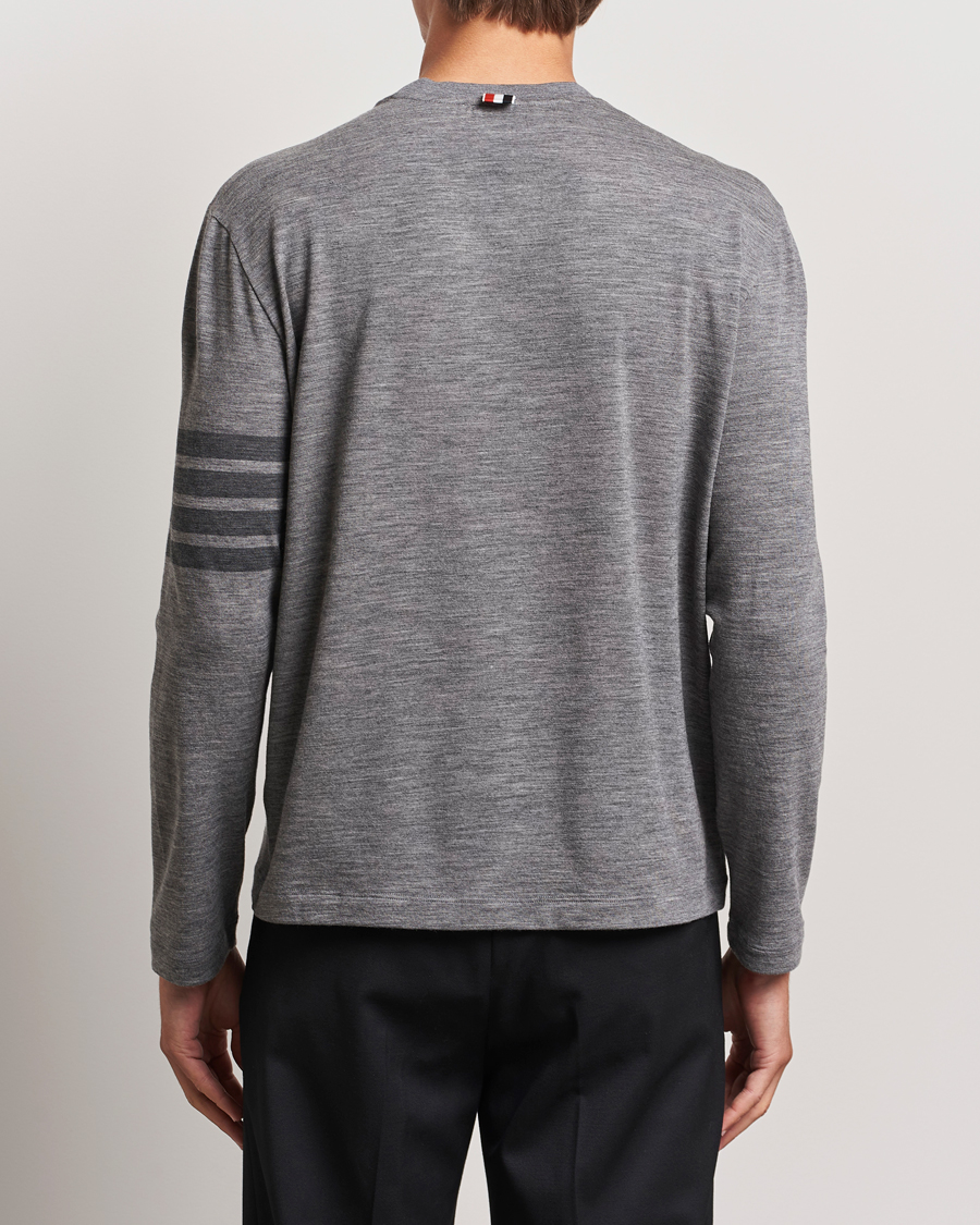 Herr | T-Shirts | Thom Browne | Long Sleeve Wool Jersey T-Shirt Medium Grey