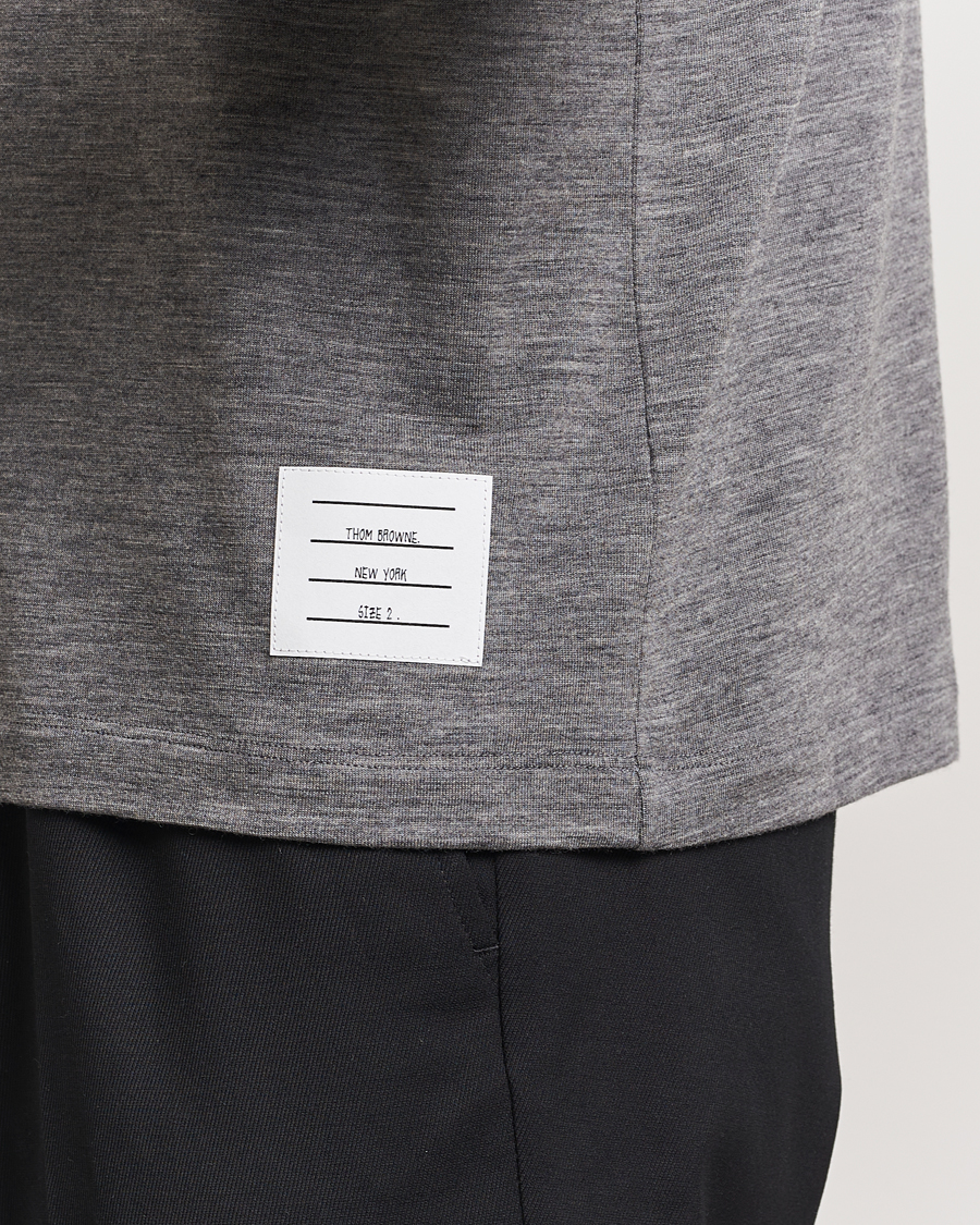 Herr | T-Shirts | Thom Browne | Long Sleeve Wool Jersey T-Shirt Medium Grey