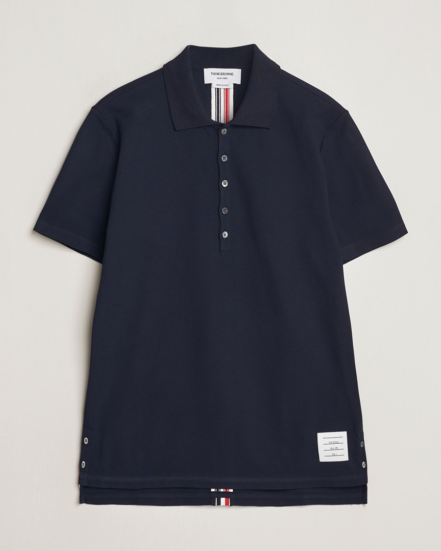 Herr | Pikéer | Thom Browne | Relaxed Fit Short Sleeve Polo Navy