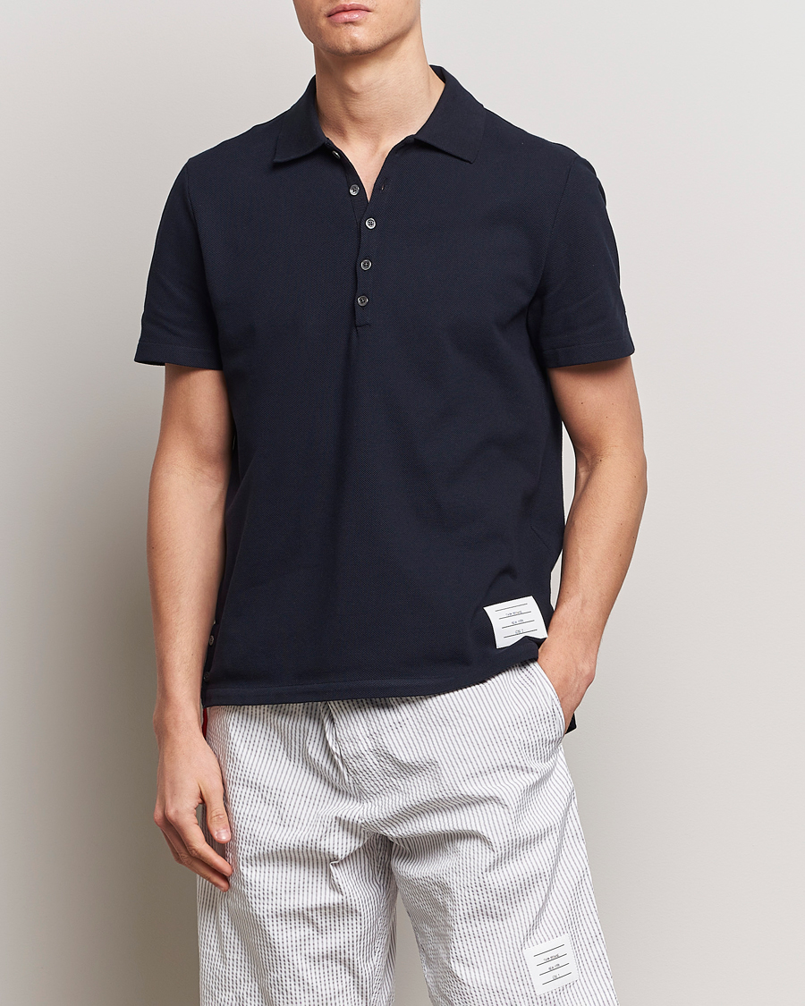 Herr | Kläder | Thom Browne | Relaxed Fit Short Sleeve Polo Navy