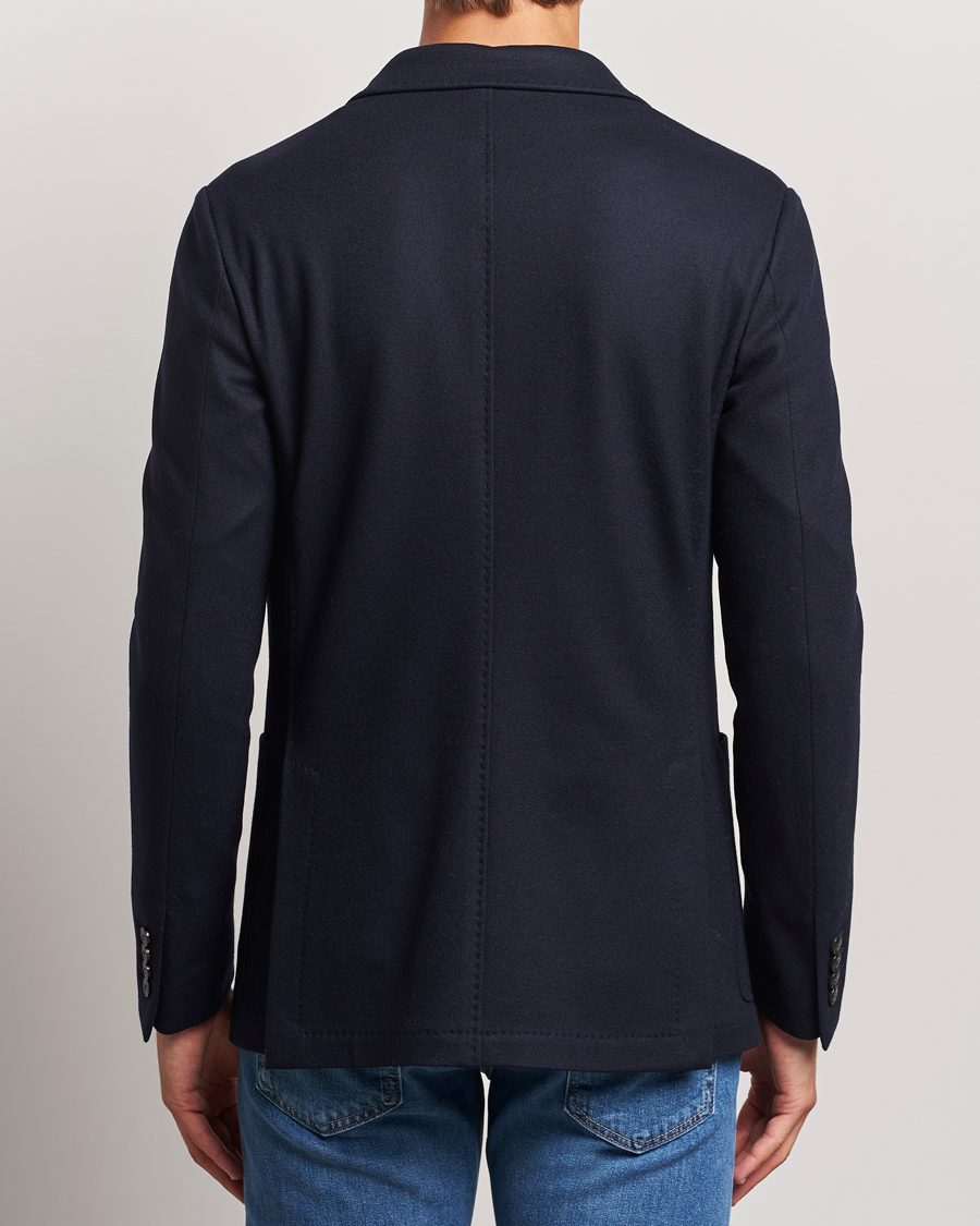 Herr | Kavajer | Canali | Soft Wool Jersey Blazer Navy