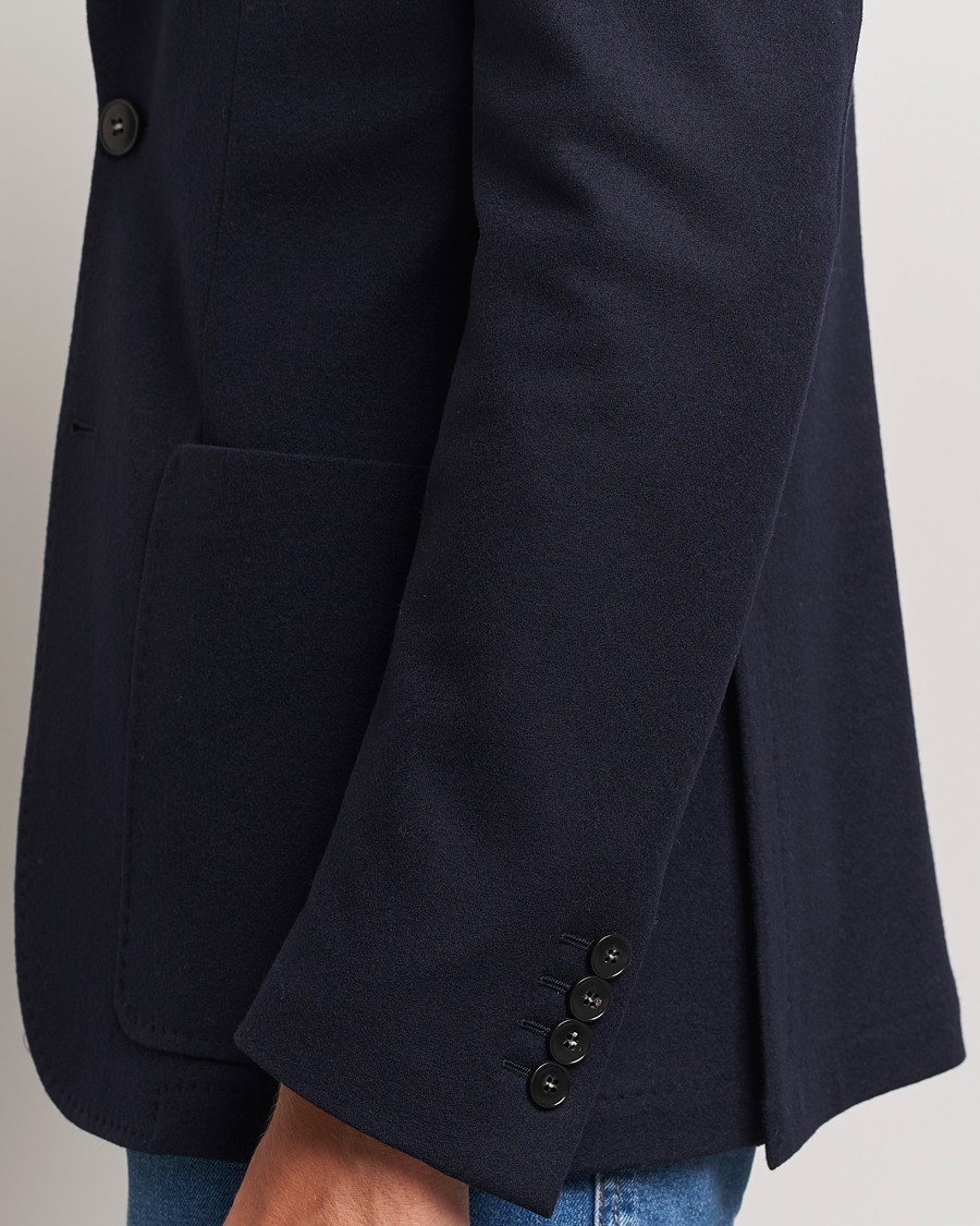 Herr | Kavajer | Canali | Soft Wool Jersey Blazer Navy