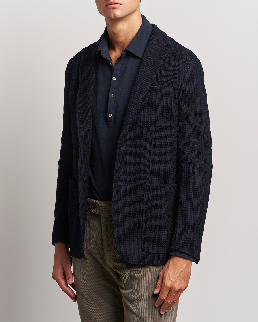 Herr | Kavajer | Canali | Structured Wool Jersey Blazer Navy