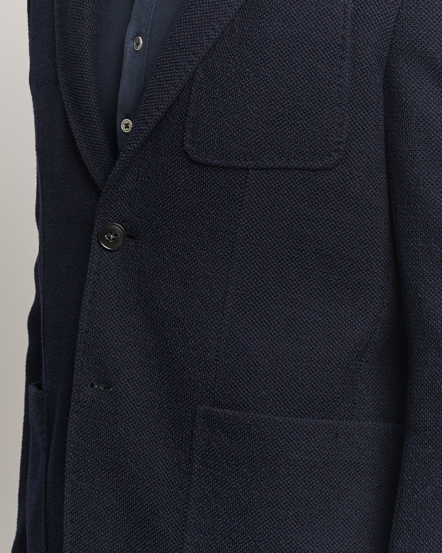 Herr | Kavajer | Canali | Structured Wool Jersey Blazer Navy