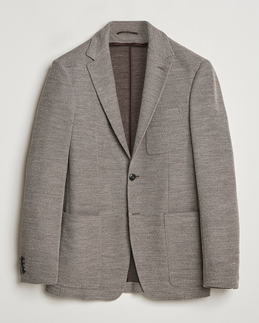 Herr | Kavajer | Canali | Structured Wool Jersey Blazer Beige
