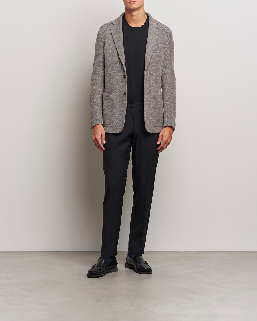 Herr | Kavajer | Canali | Structured Wool Jersey Blazer Beige