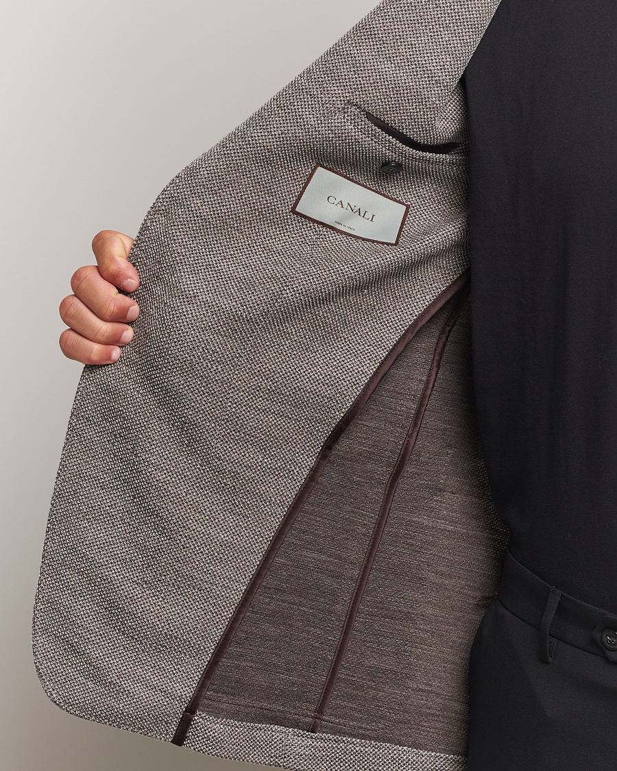 Herr | Kavajer | Canali | Structured Wool Jersey Blazer Beige
