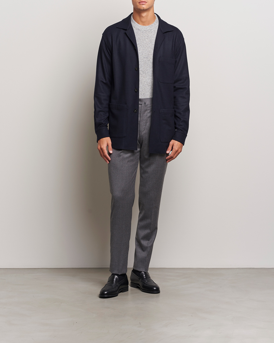 Herr | Jackor | Canali | Wool Shirt Jacket Navy