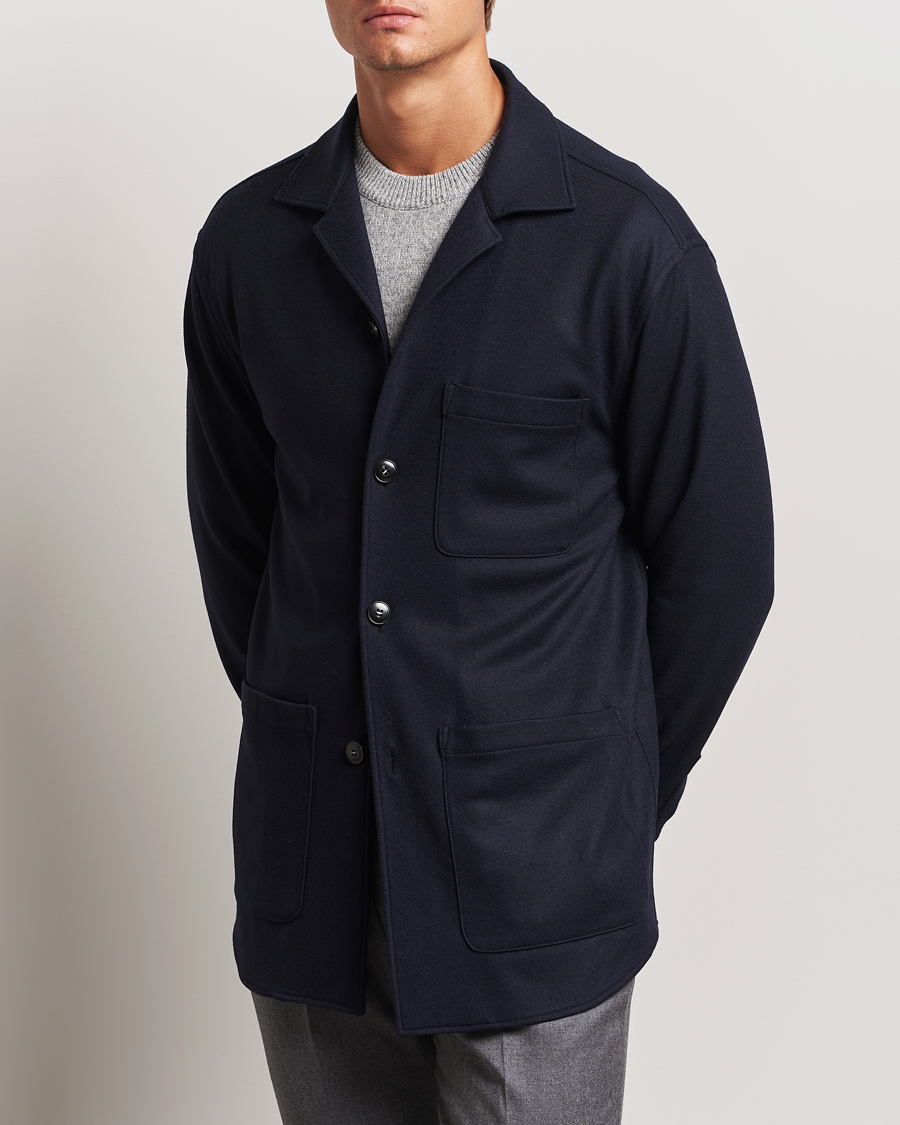 Herr | Jackor | Canali | Wool Shirt Jacket Navy