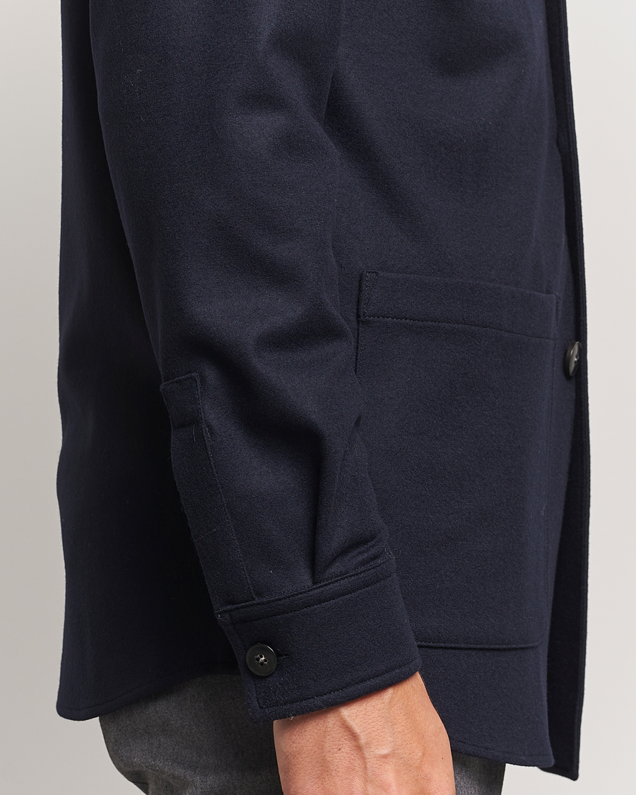 Herr | Jackor | Canali | Wool Shirt Jacket Navy