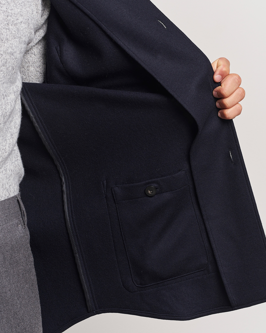 Herr | Jackor | Canali | Wool Shirt Jacket Navy