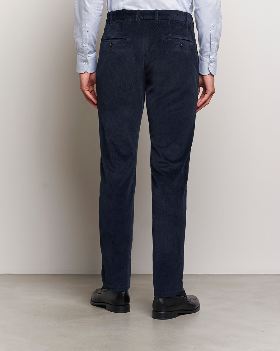 Herr | Byxor | Canali | Slim Fit Corduroy Trousers Navy