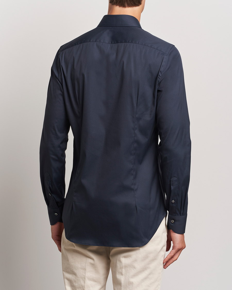Herr | Skjortor | Canali | Slim Fit Cotton/Stretch Shirt Navy