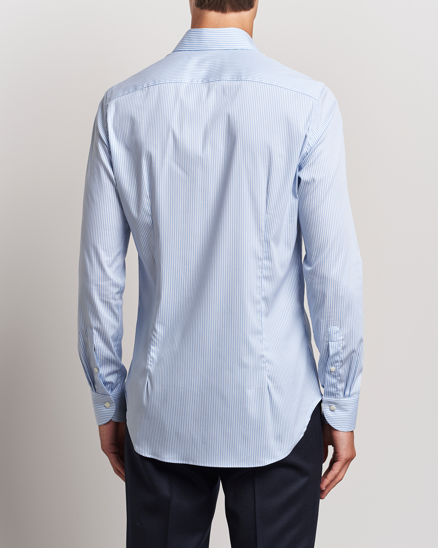 Herr | Skjortor | Canali | Slim Fit Cotton/Stretch Shirt Light Blue Stripe