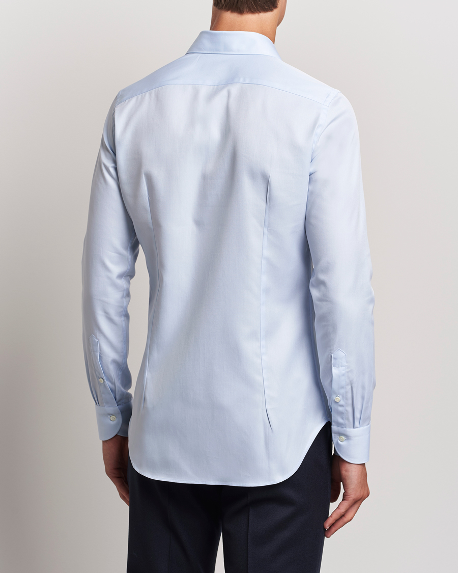 Herr | Skjortor | Canali | Slim Fit Cotton Shirt Light Blue