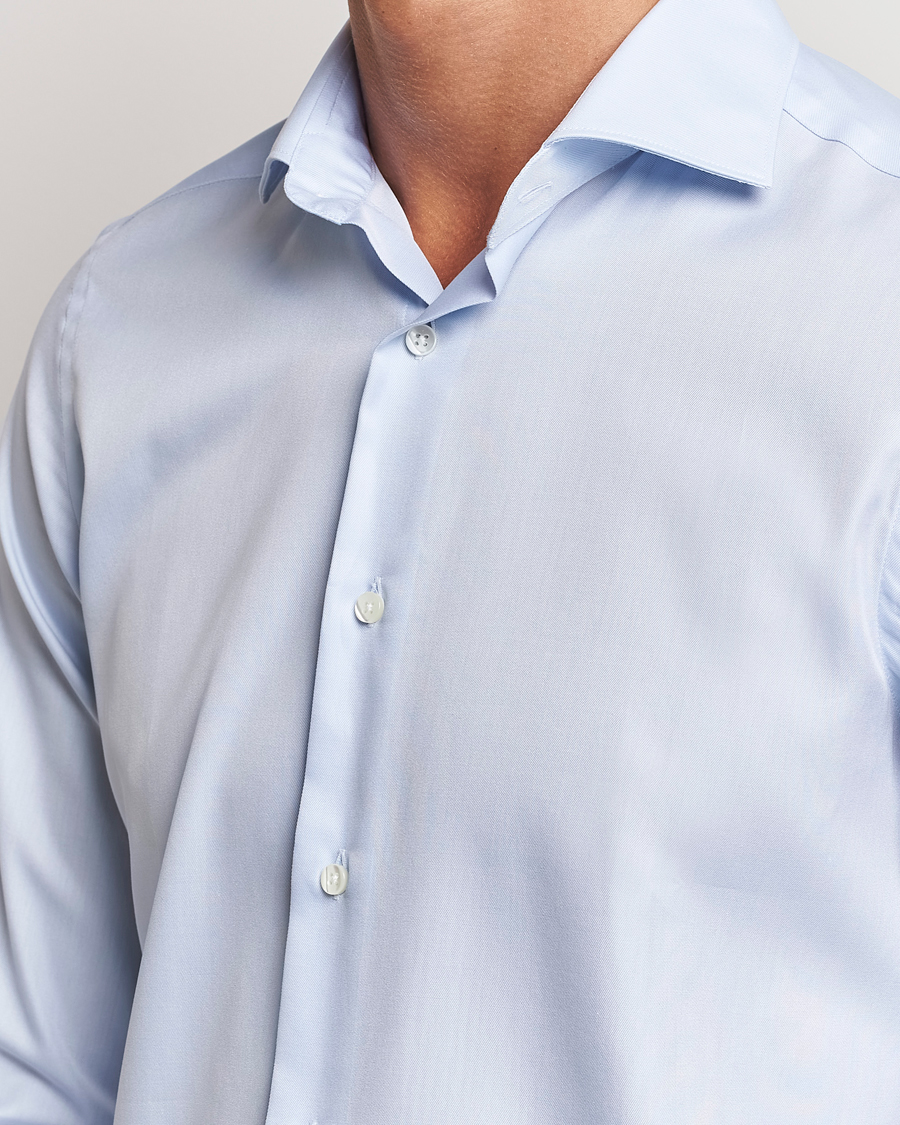 Herr | Skjortor | Canali | Slim Fit Cotton Shirt Light Blue