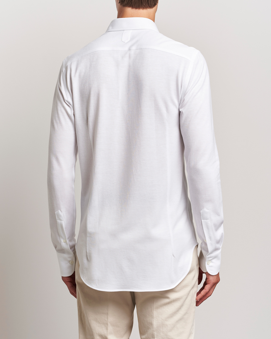 Herr | Skjortor | Canali | Slim Fit Stretch Piquet Shirt White