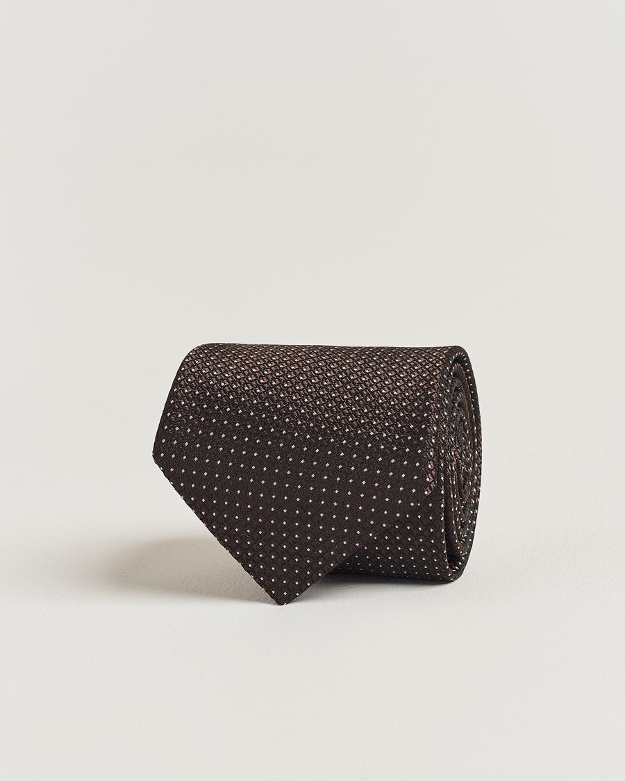 Herr | Canali Micro Dot Silk Tie Brown | Canali | Micro Dot Silk Tie Brown