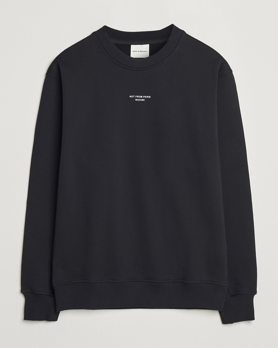 Herr | Tröjor | Drôle de Monsieur | Classic Slogan Sweatshirt Black