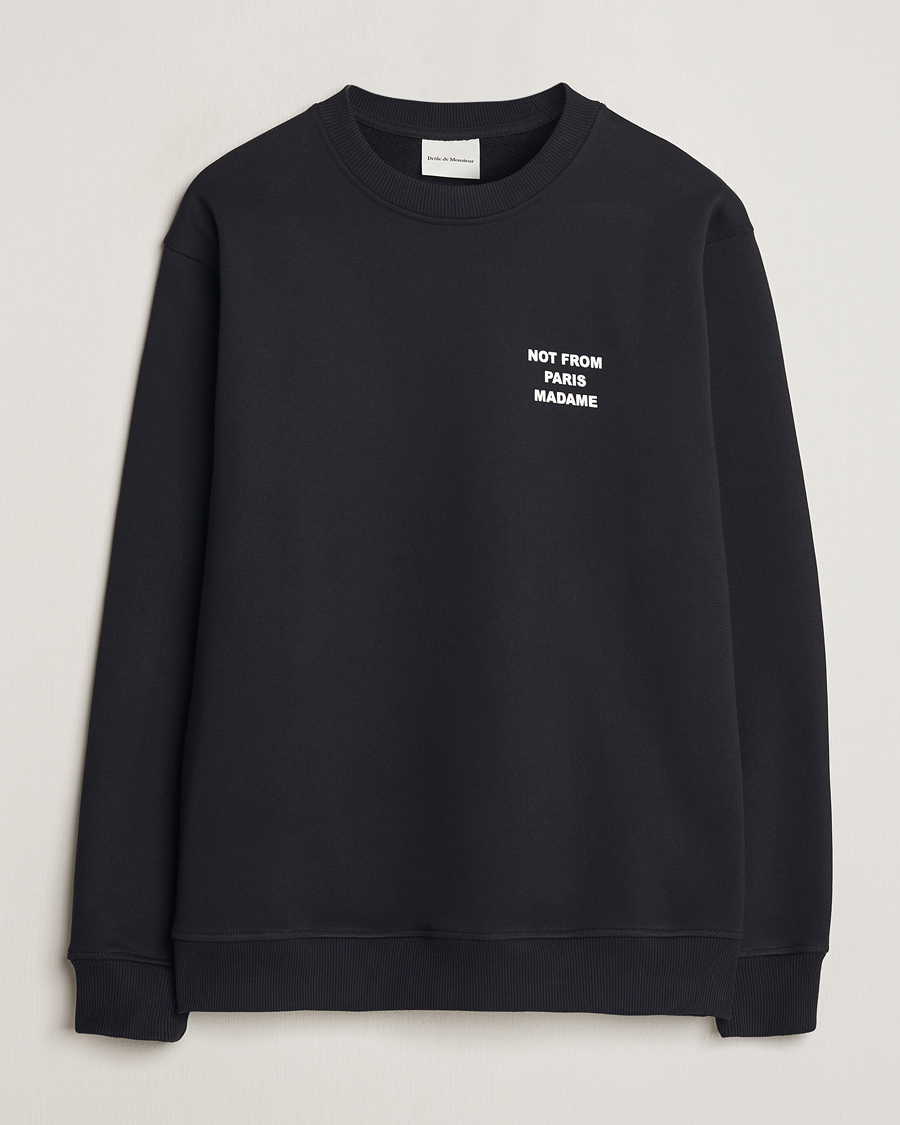 Herr | Tröjor | Drôle de Monsieur | Slogan Sweatshirt Black
