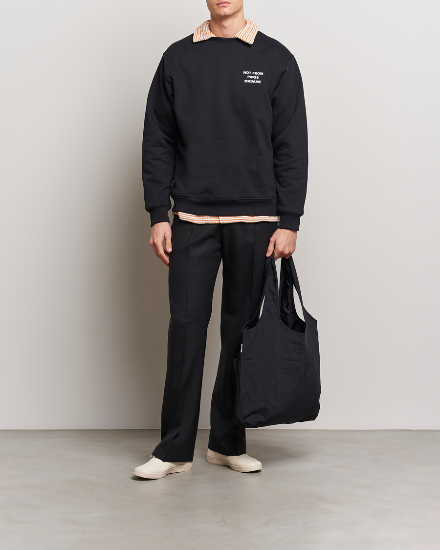 Herr | Tröjor | Drôle de Monsieur | Slogan Sweatshirt Black