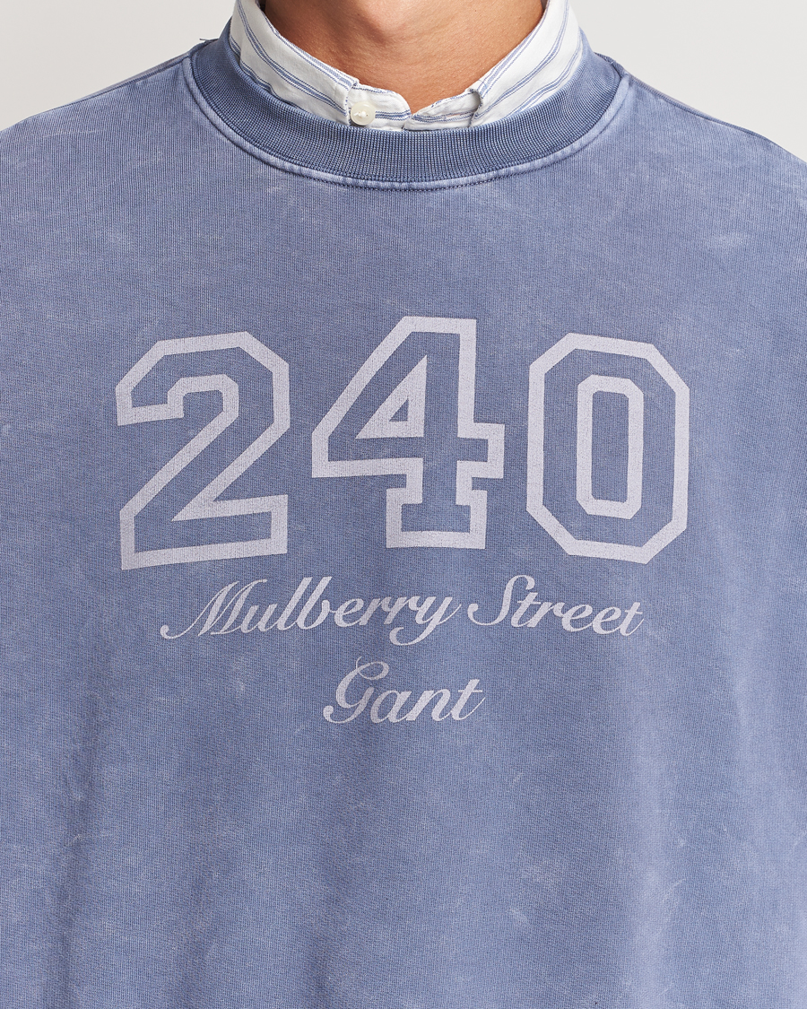 Herr | Tröjor | GANT 240 Mulberry Street | Vintage Washed Crew Neck Sweatshirt Dusty Blue Sea