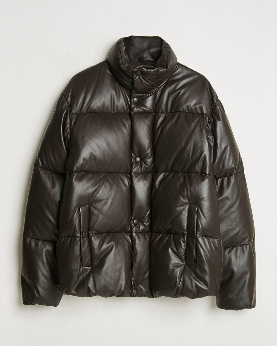 Herr | Jackor | GANT 240 Mulberry Street | Leather Down Puffer Jacket Deep Brown