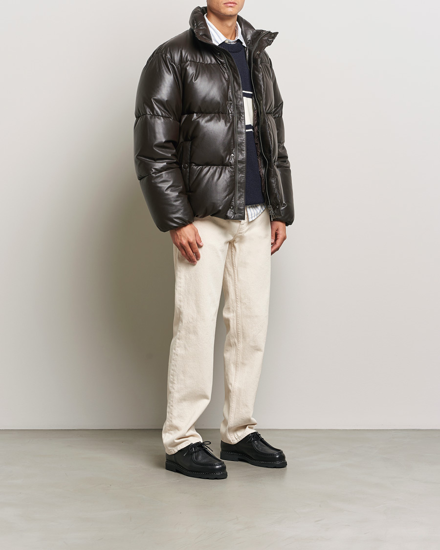 Herr | Jackor | GANT 240 Mulberry Street | Leather Down Puffer Jacket Deep Brown