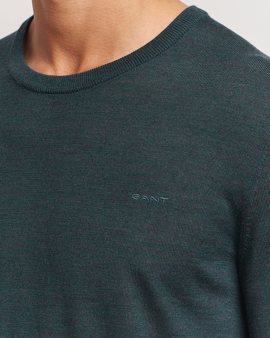 Herr | Tröjor | GANT | Extrafine Merino Wool C-Neck Tartan Green