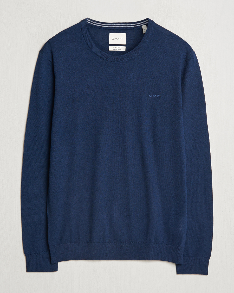 Herr | Tröjor | GANT | Extrafine Merino Wool C-Neck Marine