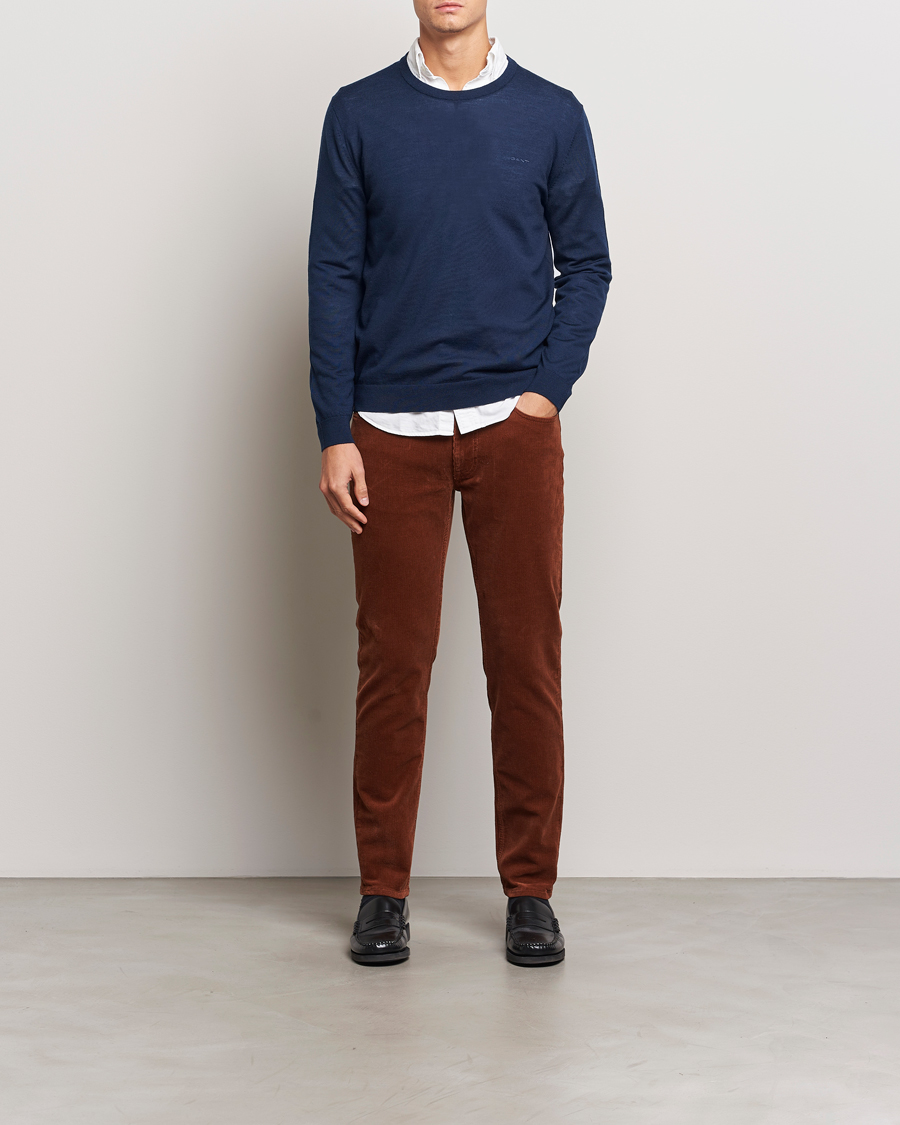 Herr | Tröjor | GANT | Extrafine Merino Wool C-Neck Marine