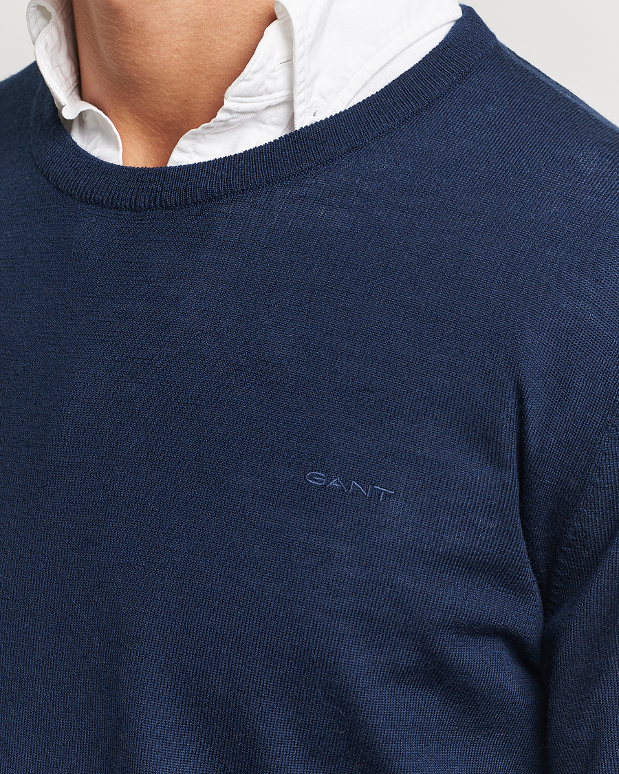 Herr | Tröjor | GANT | Extrafine Merino Wool C-Neck Marine