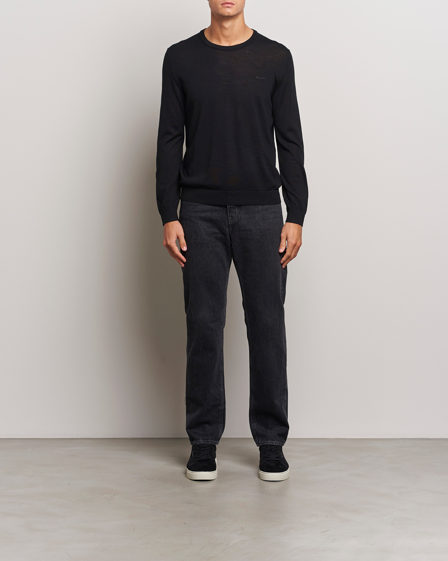 Herr | Tröjor | GANT | Extrafine Merino Wool C-Neck Black