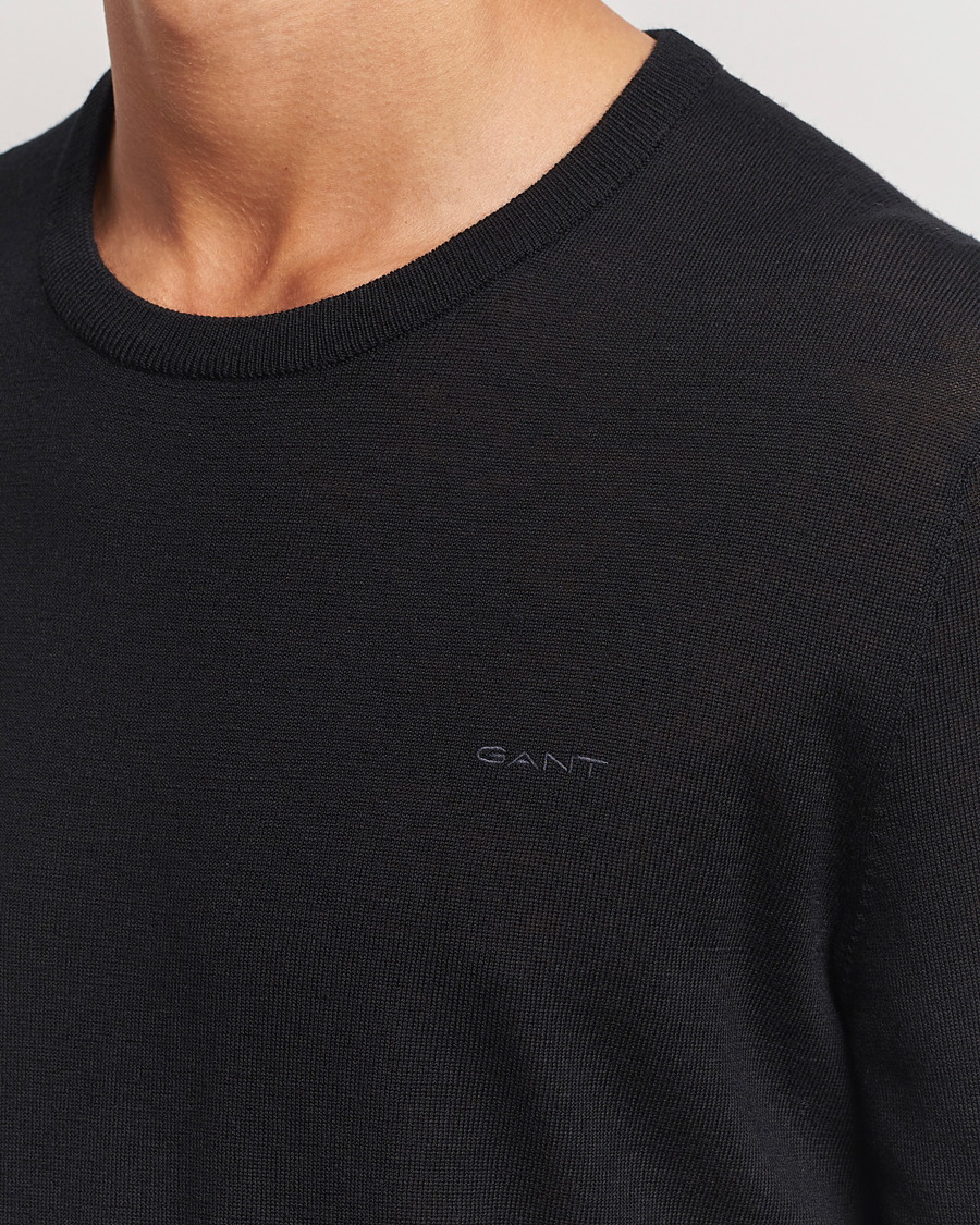 Herr | Tröjor | GANT | Extrafine Merino Wool C-Neck Black