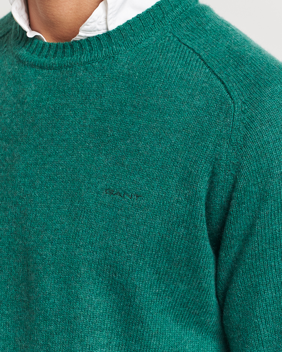 Herr | Tröjor | GANT | Wool Blend C-Neck Deep Forest Green